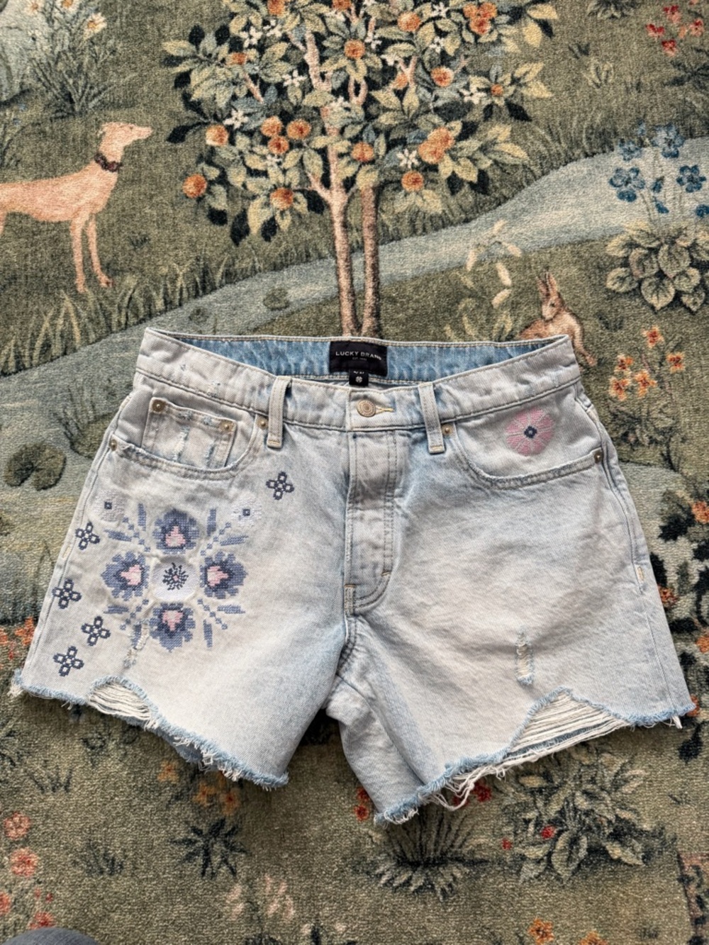 Lucky Brand Embroidered Festival/boho  Shorts